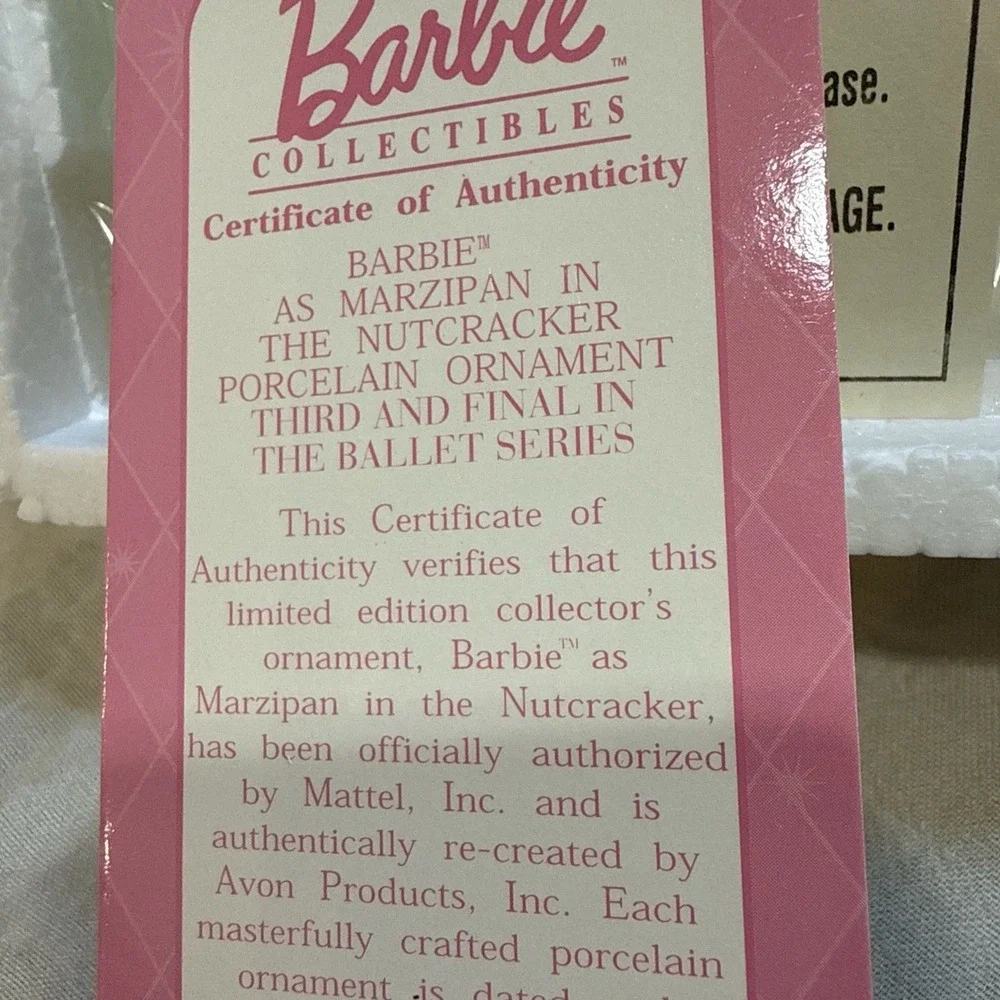 Vintage Barbie Avon Porcelain Ornament Lot 3 Pieces Christmas 1997-2001